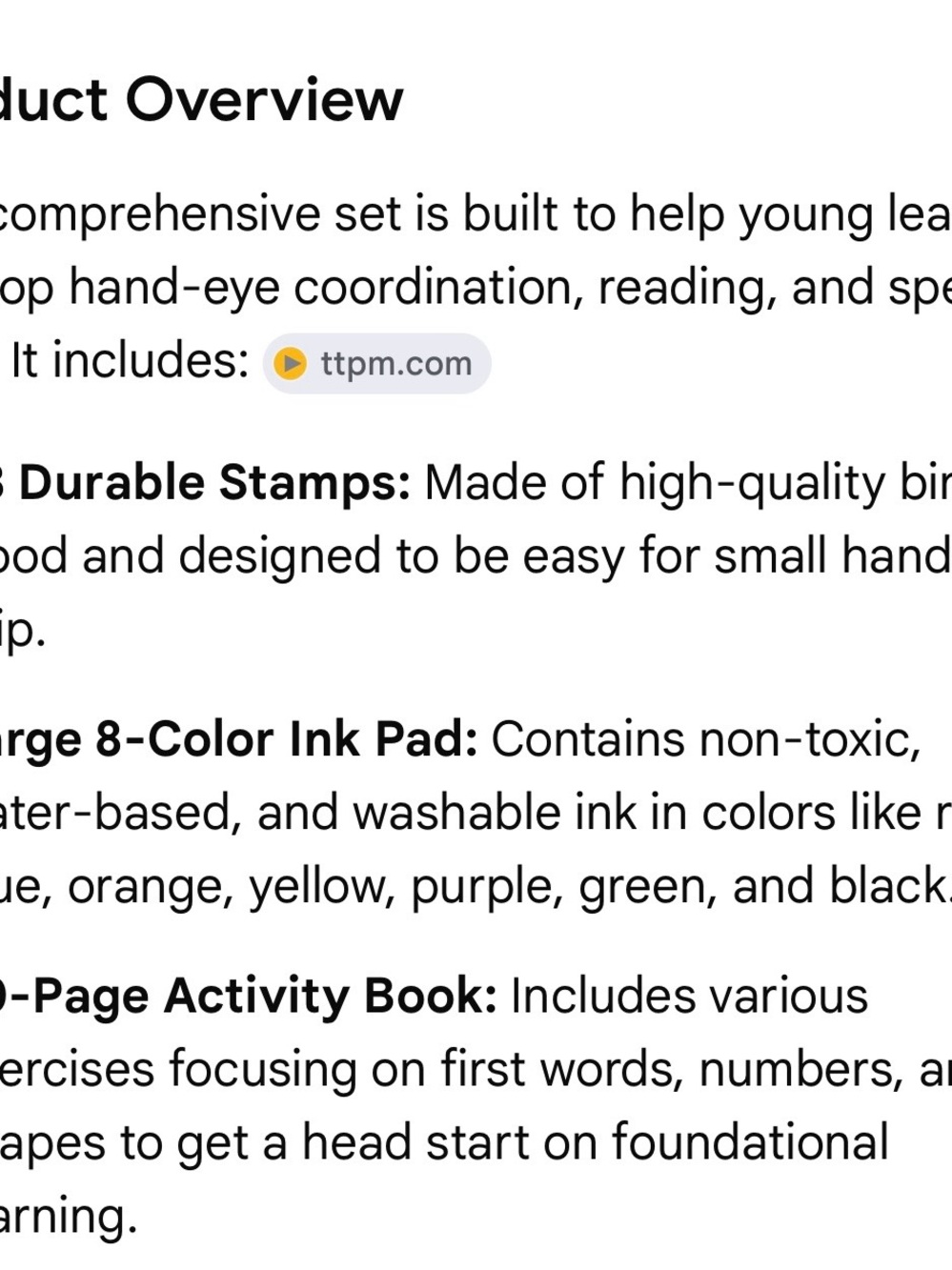 Stamp & Learn Wooden Stamp Set: 47 Steps & 50 Pages Activity Book - Picture 13 of 13